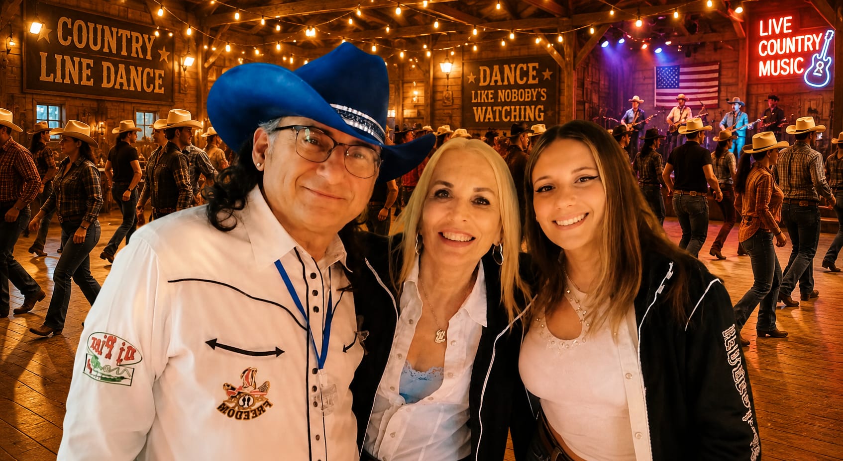 il maestro Pier con Monica e Arianna